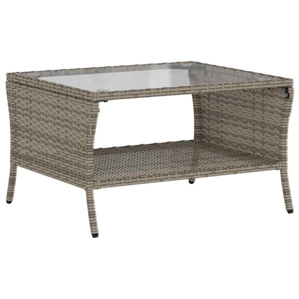 6-tlg. Garten-Sofagarnitur mit Kissen Grau Poly Rattan