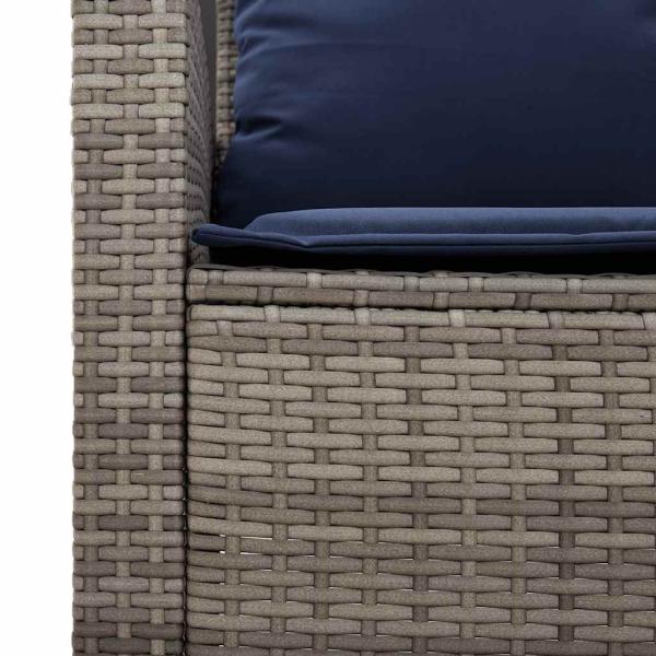 6-tlg. Garten-Sofagarnitur mit Kissen Grau Poly Rattan