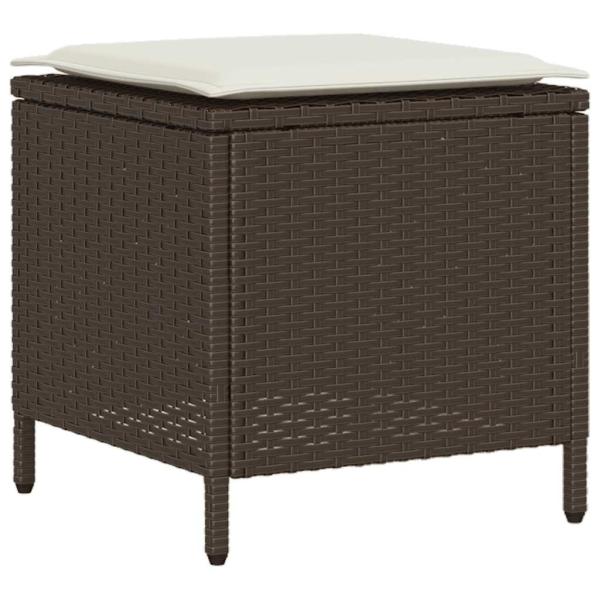 6-tlg. Garten-Sofagarnitur mit Kissen Braun Poly Rattan