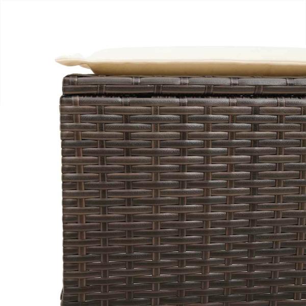 6-tlg. Garten-Sofagarnitur mit Kissen Braun Poly Rattan