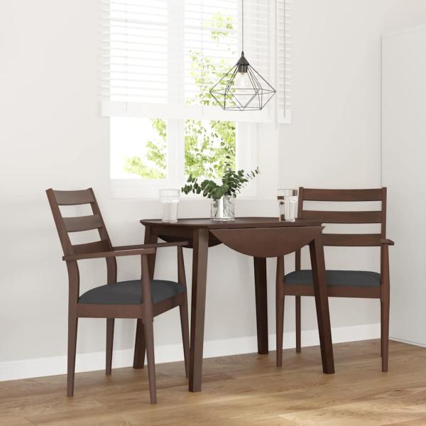 ARDEBO.de - Esszimmerstühle mit Kissen 2 Stk. Braun Massivholz Gummibaum