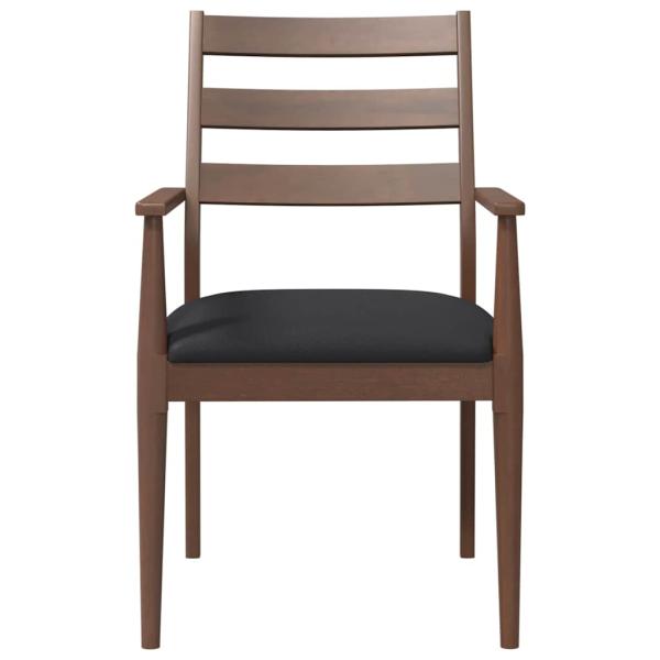 Esszimmerstühle mit Kissen 2 Stk. Braun Massivholz Gummibaum