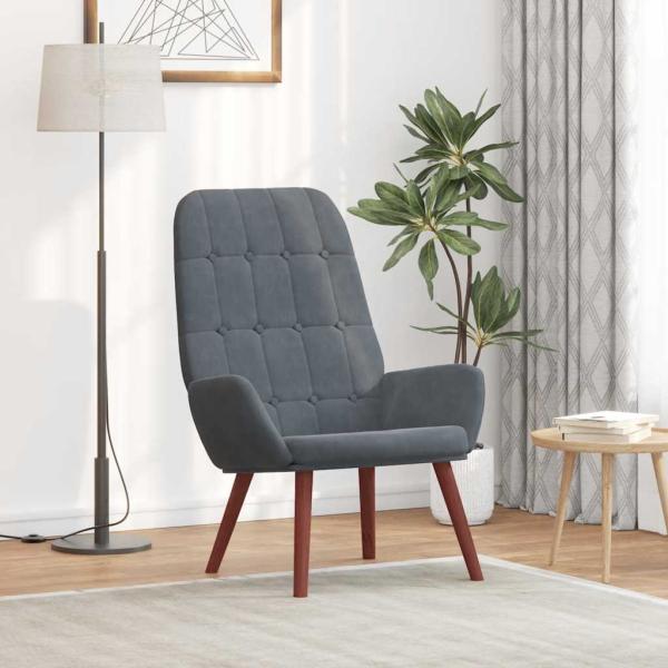ARDEBO.de - Relaxsessel Dunkelgrau Samt
