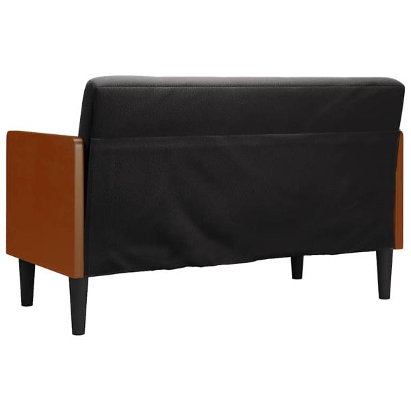 Zweisitzer-Sofa mit Nackenrollen Schwarz 110 cm Samt