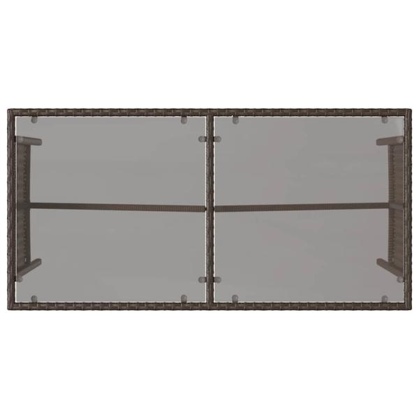 3-tlg. Garten-Essgruppe mit Kissen Braun Poly Rattan