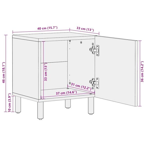Nachttisch 40x33x46 cm Massivholz Akazie