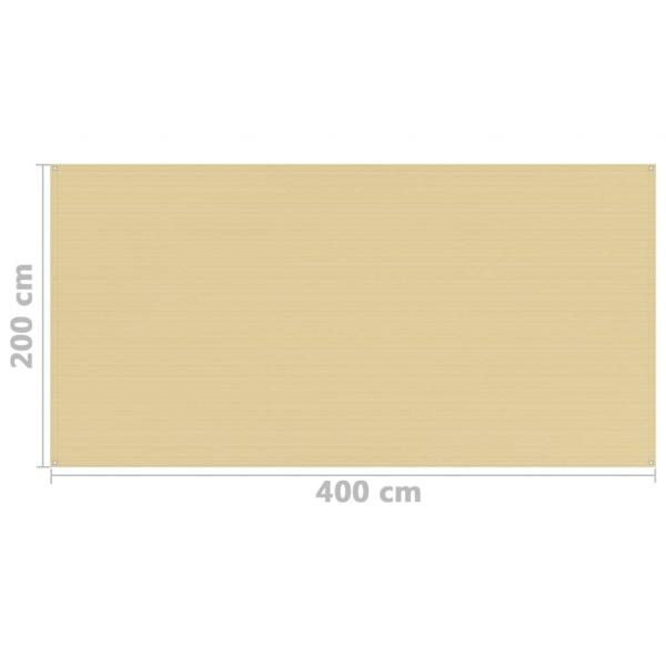 Zeltteppich 200x400 cm Beige