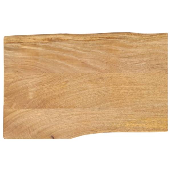 ARDEBO.de - Tischplatte mit Baumkante 70x40x2,5 cm Massivholz Mango