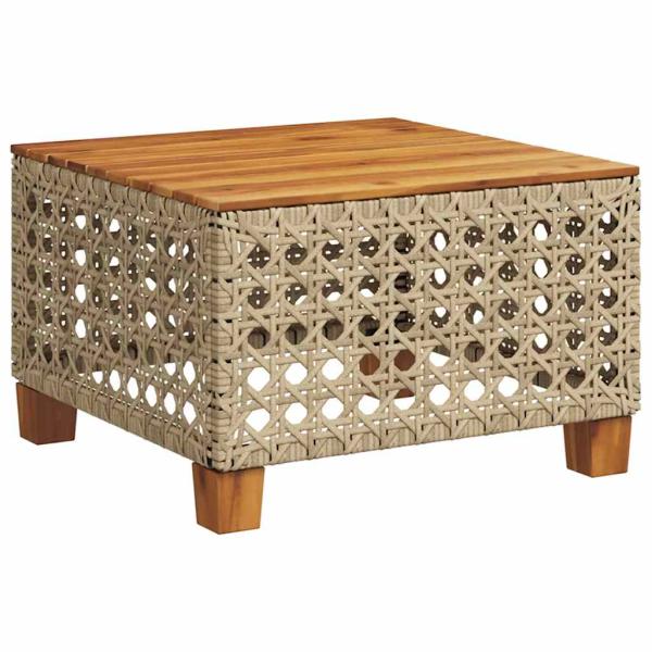 7-tlg. Garten-Sofagarnitur mit Kissen Beige Poly Rattan