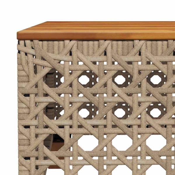 7-tlg. Garten-Sofagarnitur mit Kissen Beige Poly Rattan