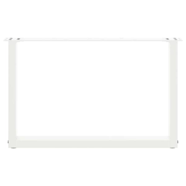 Couchtischbeine U-Form 2 Stk. Weiß 70x(42-43) cm Stahl