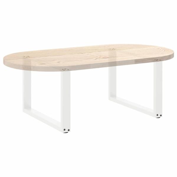 Couchtischbeine U-Form 2 Stk. Weiß 70x(42-43) cm Stahl