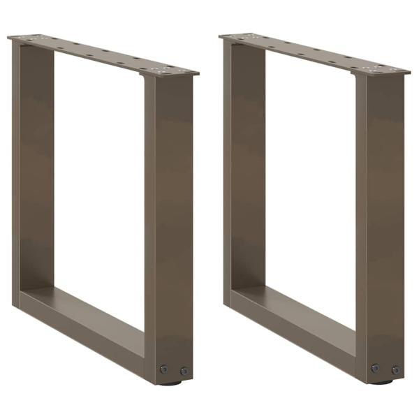 ARDEBO.de - Couchtischbeine U-Form 2 Stk. Naturstahl 50x(42-43) cm Stahl