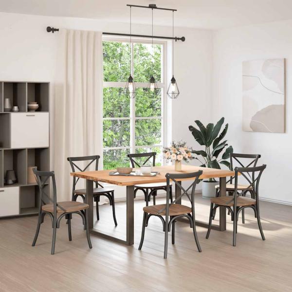 Esstischbeine U-Form 2 Stk. Naturstahl 100x(72-73) cm Stahl