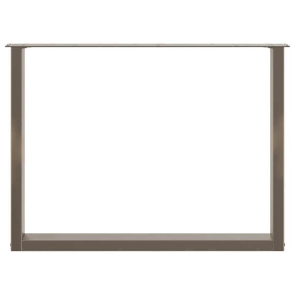 Esstischbeine U-Form 2 Stk. Naturstahl 100x(72-73) cm Stahl
