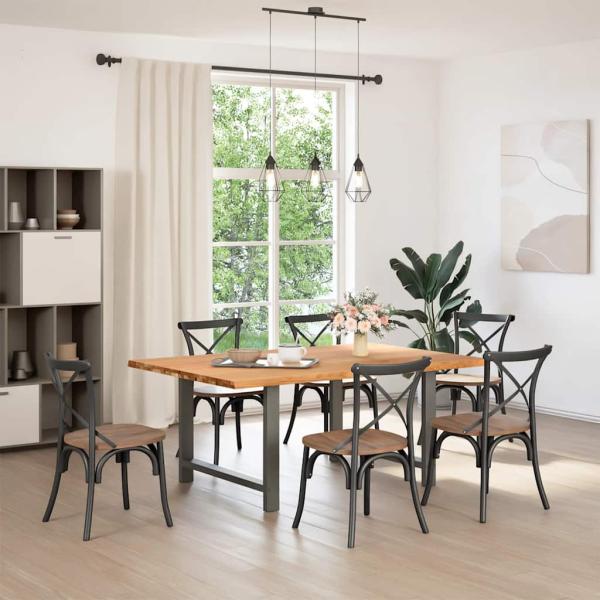 Esstisch Hellbraun 180x120x74 cm Massivholz Eiche Rechteckig