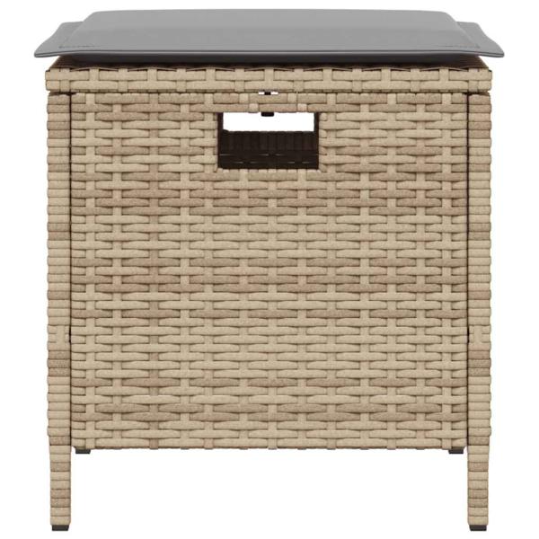 5-tlg. Garten-Essgruppe mit Kissen Beige Poly Rattan