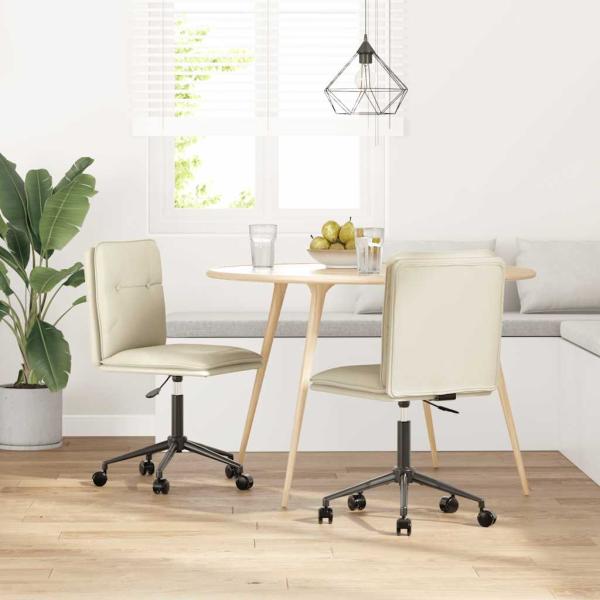 ARDEBO.de - Esszimmerstühle 2 Stk. Creme Kunstleder