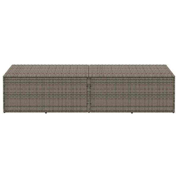 Garten-Auflagenbox Grau 220x50x58 cm Poly Rattan