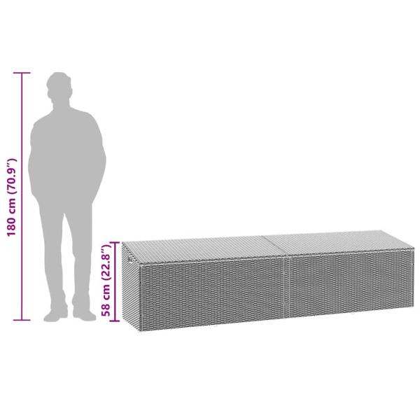 Garten-Auflagenbox Schwarz 220x50x58 cm Poly Rattan