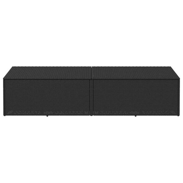 Garten-Auflagenbox Schwarz 220x50x58 cm Poly Rattan