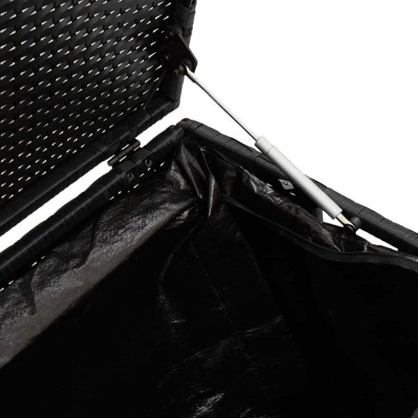 Garten-Auflagenbox Schwarz 220x50x58 cm Poly Rattan