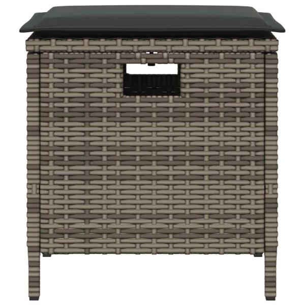 5-tlg. Garten-Essgruppe mit Kissen Grau Poly Rattan