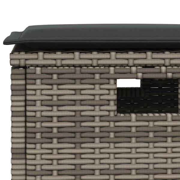 5-tlg. Garten-Essgruppe mit Kissen Grau Poly Rattan