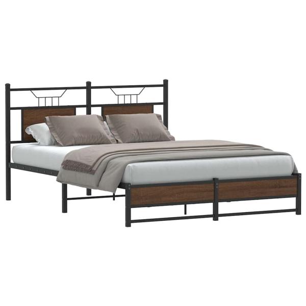 ARDEBO.de - Bettgestell ohne Matratze Braun Eiche 140x190 cm Holzwerkstoff