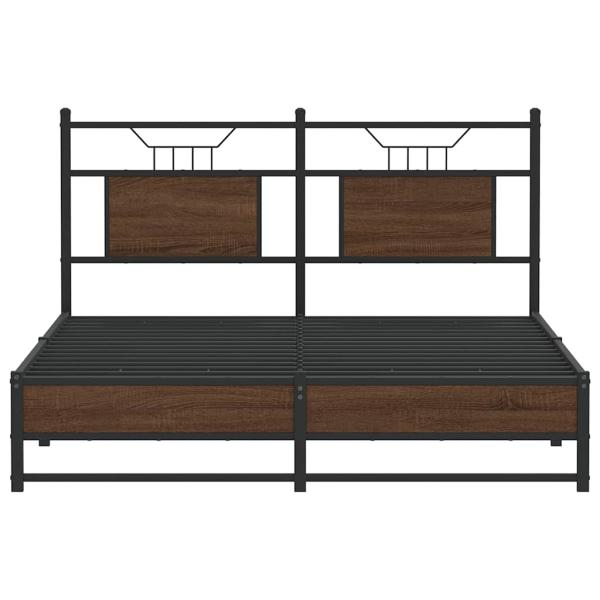Bettgestell ohne Matratze Braun Eiche 140x190 cm Holzwerkstoff