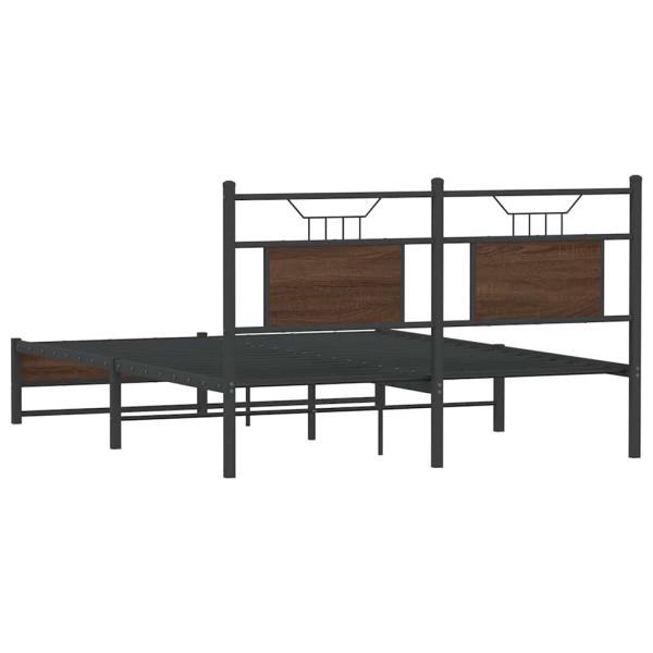 Bettgestell ohne Matratze Braun Eiche 140x190 cm Holzwerkstoff