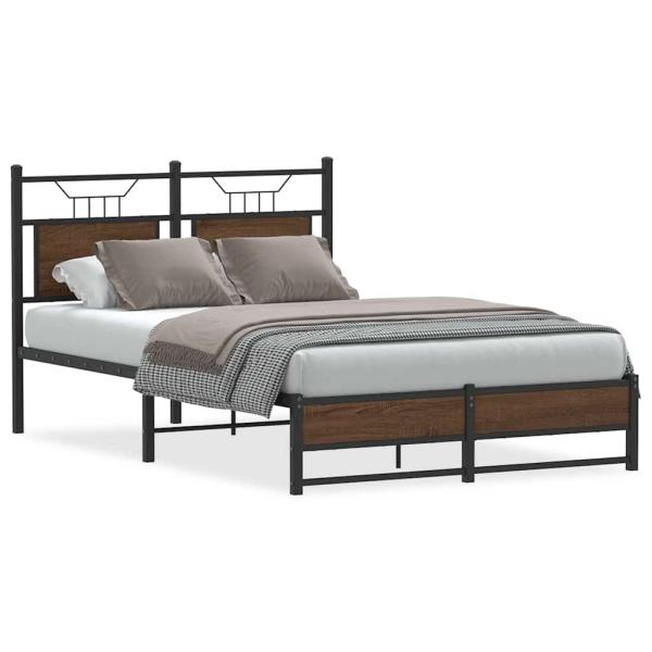 Bettgestell ohne Matratze Braun Eiche 120x200 cm Holzwerkstoff