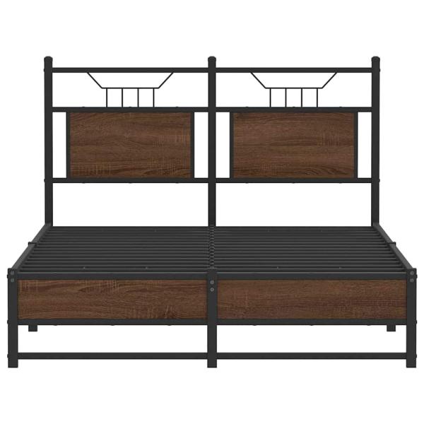 Bettgestell ohne Matratze Braun Eiche 120x200 cm Holzwerkstoff