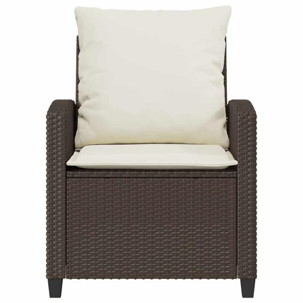 4-tlg. Garten-Sofagarnitur mit Kissen Braun Poly Rattan