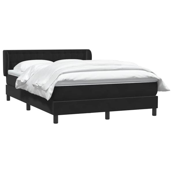 Boxspringbett mit Matratze Schwarz 160x210 cm Samt