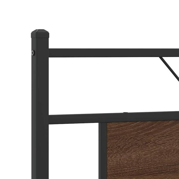 Metallbett ohne Matratze Braun Eichen-Optik 180x200 cm