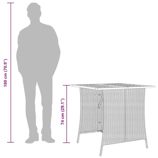 6tlg. Garten-Sofagarnitur mit Kissen L-Form Schwarz Poly Rattan