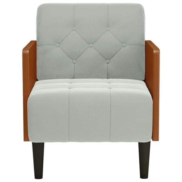 Sessel mit Armlehnen Hellgrau 55 cm Samt