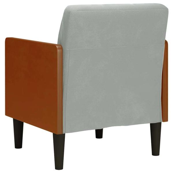 Sessel mit Armlehnen Hellgrau 55 cm Samt