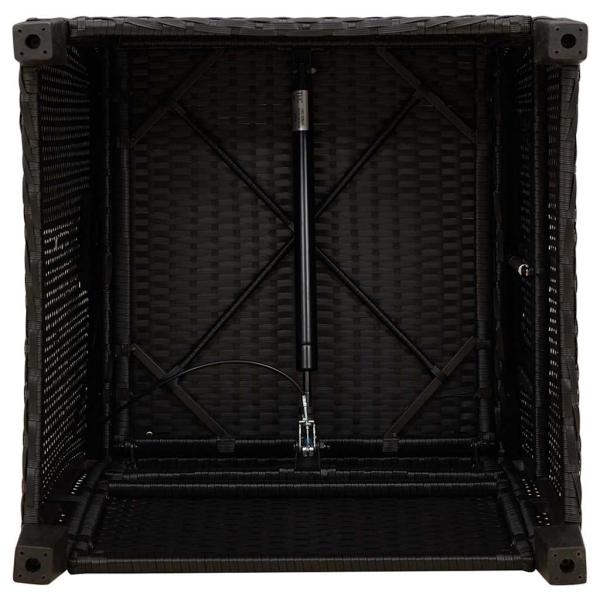 Gartensessel mit Beistelltisch Verstellbar Schwarz Poly Rattan