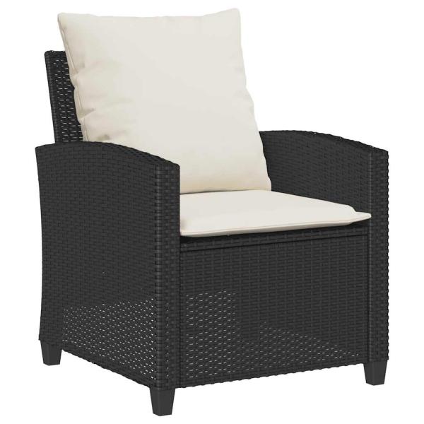 6-tlg. Garten-Sofagarnitur mit Kissen Schwarz Poly Rattan