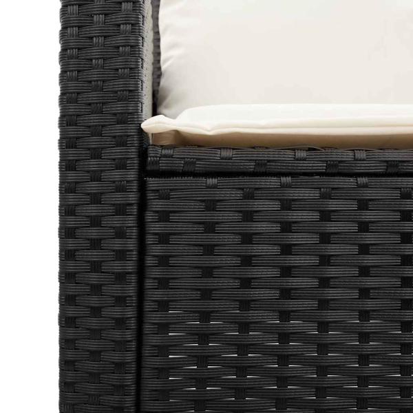 6-tlg. Garten-Sofagarnitur mit Kissen Schwarz Poly Rattan