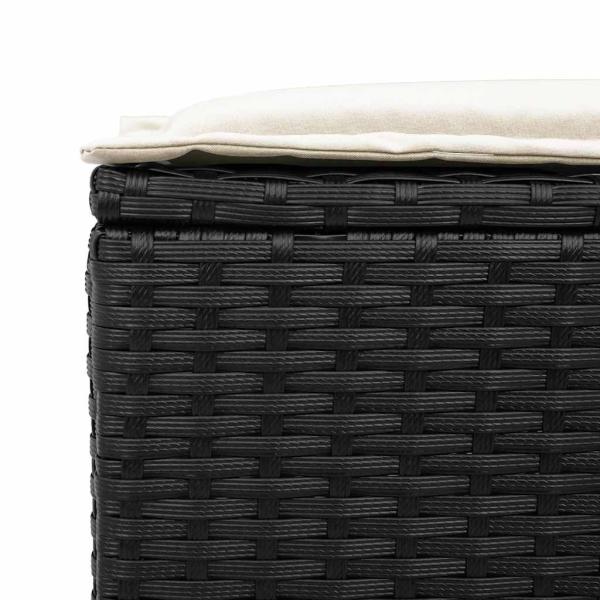 6-tlg. Garten-Sofagarnitur mit Kissen Schwarz Poly Rattan