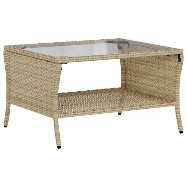 6-tlg. Garten-Sofagarnitur mit Kissen Beige Poly Rattan