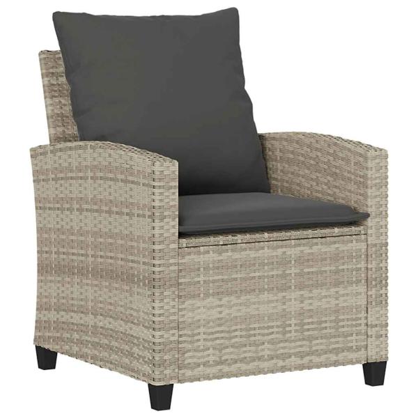 6-tlg. Garten-Sofagarnitur mit Kissen Hellgrau Poly Rattan