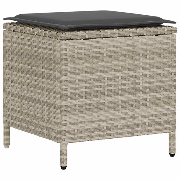 6-tlg. Garten-Sofagarnitur mit Kissen Hellgrau Poly Rattan