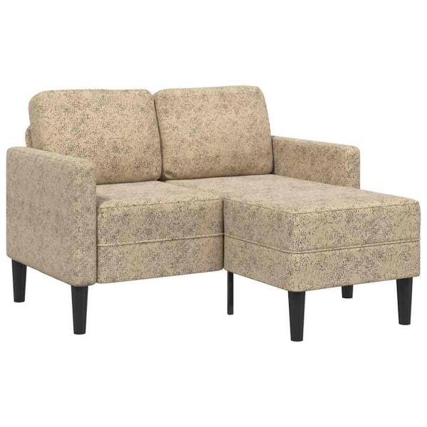 ARDEBO.de - 2-Sitzer-Sofa mit Chaiselongue L-Form Hellgrau 125cm Kunstleder