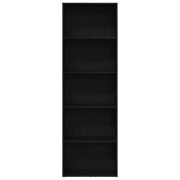 Bücherregal Schwarz Eichen-Optik 60x30x189 cm Holzwerkstoff