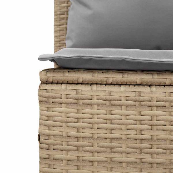 3-tlg. Garten-Essgruppe mit Kissen Beige Poly Rattan