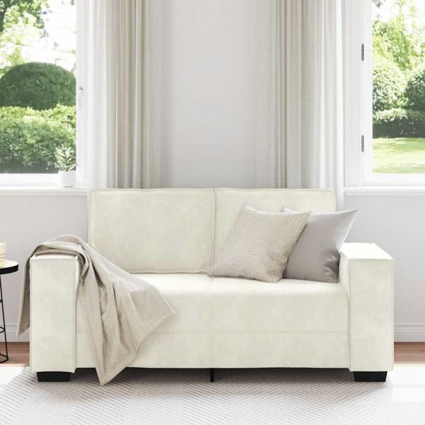 2-Sitzer-Sofa Creme 120 cm Samt